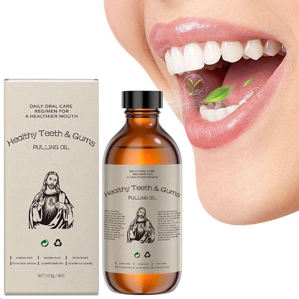 Teeth Whitening Oil Pulling - Alcohol Free Coconut Mint Pulling Oil