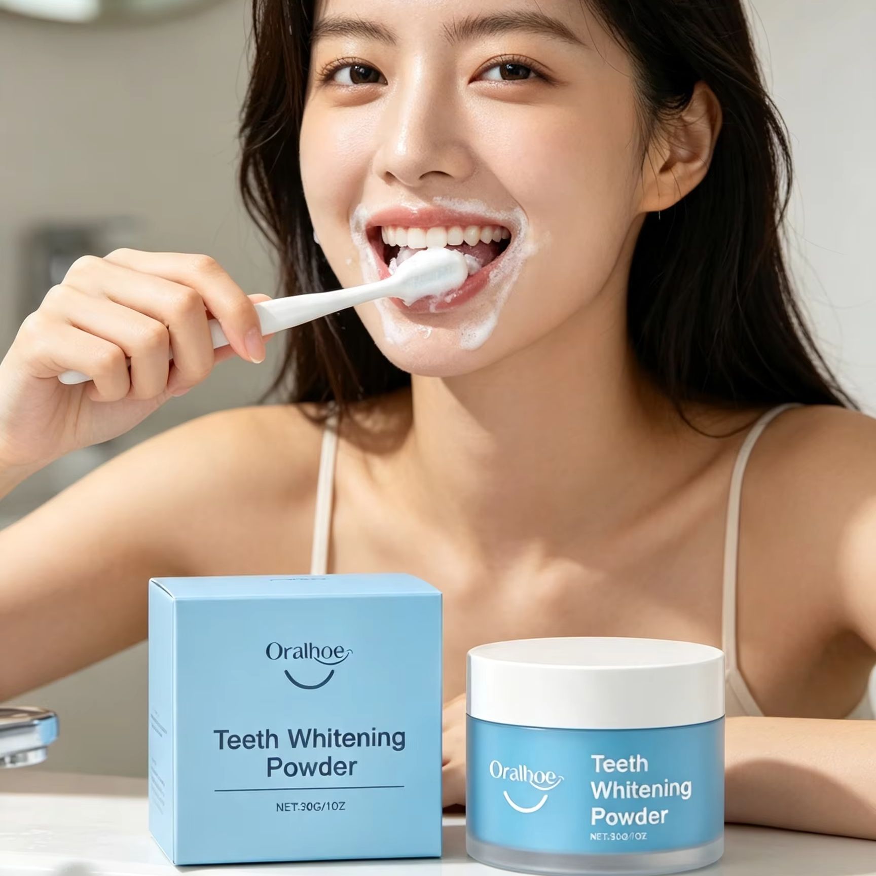 Oralhoe Tooth Powder for Brush - đánh giá và giá Teeth Whitening Singapore