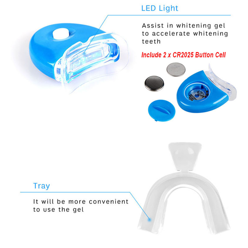 3/6/10 Teeth Whitening Kit Gel - đánh giá và giá Led Mouth Tray